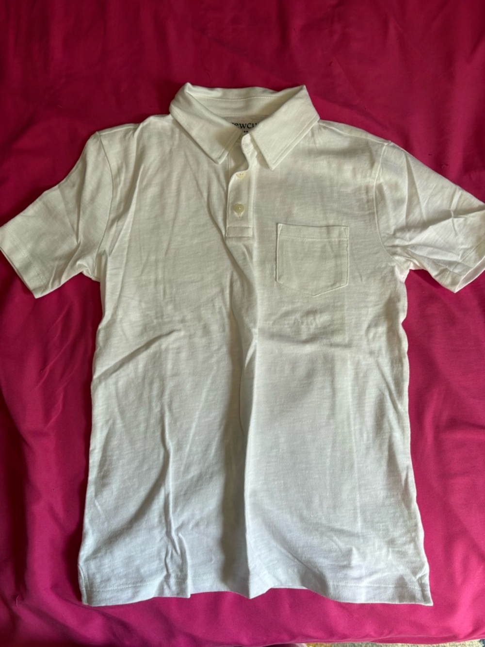 Crewcuts White Polo Shirt with Chest Pocket - Kids